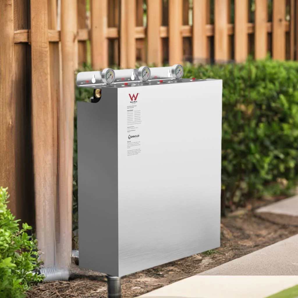 20” x 4.5” Whole House Triple Water Filter System | Free-Standing | Stainless Steel Cover | WaterMark Certified | Heavy Sediment Hard Water - Image 4